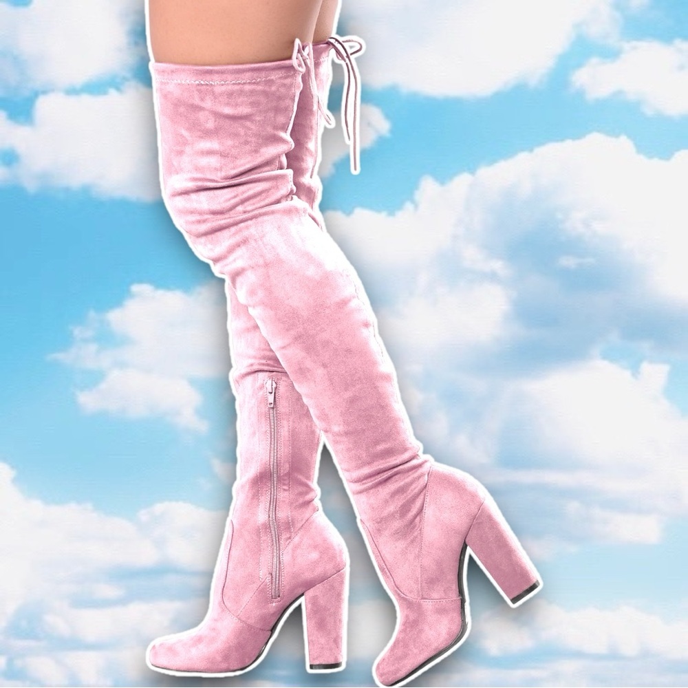 Fashion Nova Pink Over the Knee Boots